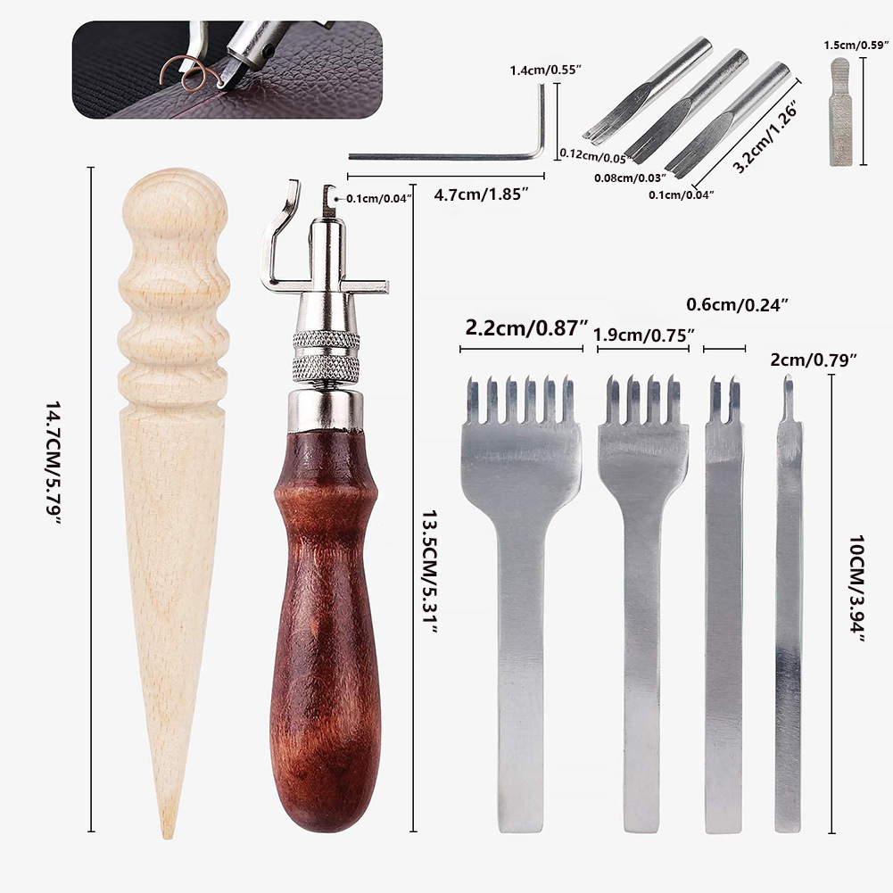 7 In 1 Adjustable Leathercraft - Groover Stitching Tool ulasan dan harga