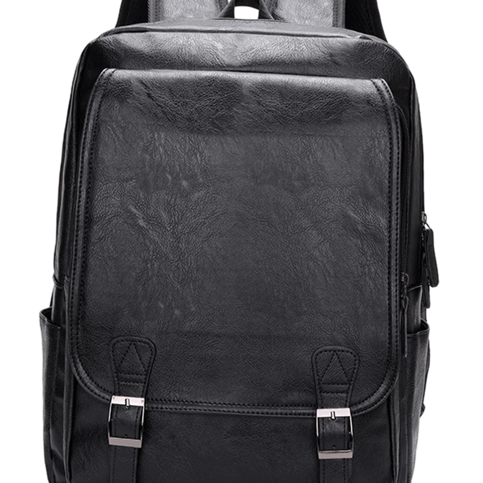 Men's PU Leather Laptop Backpa - Leather Work Rucksack Mens ulasan dan harga