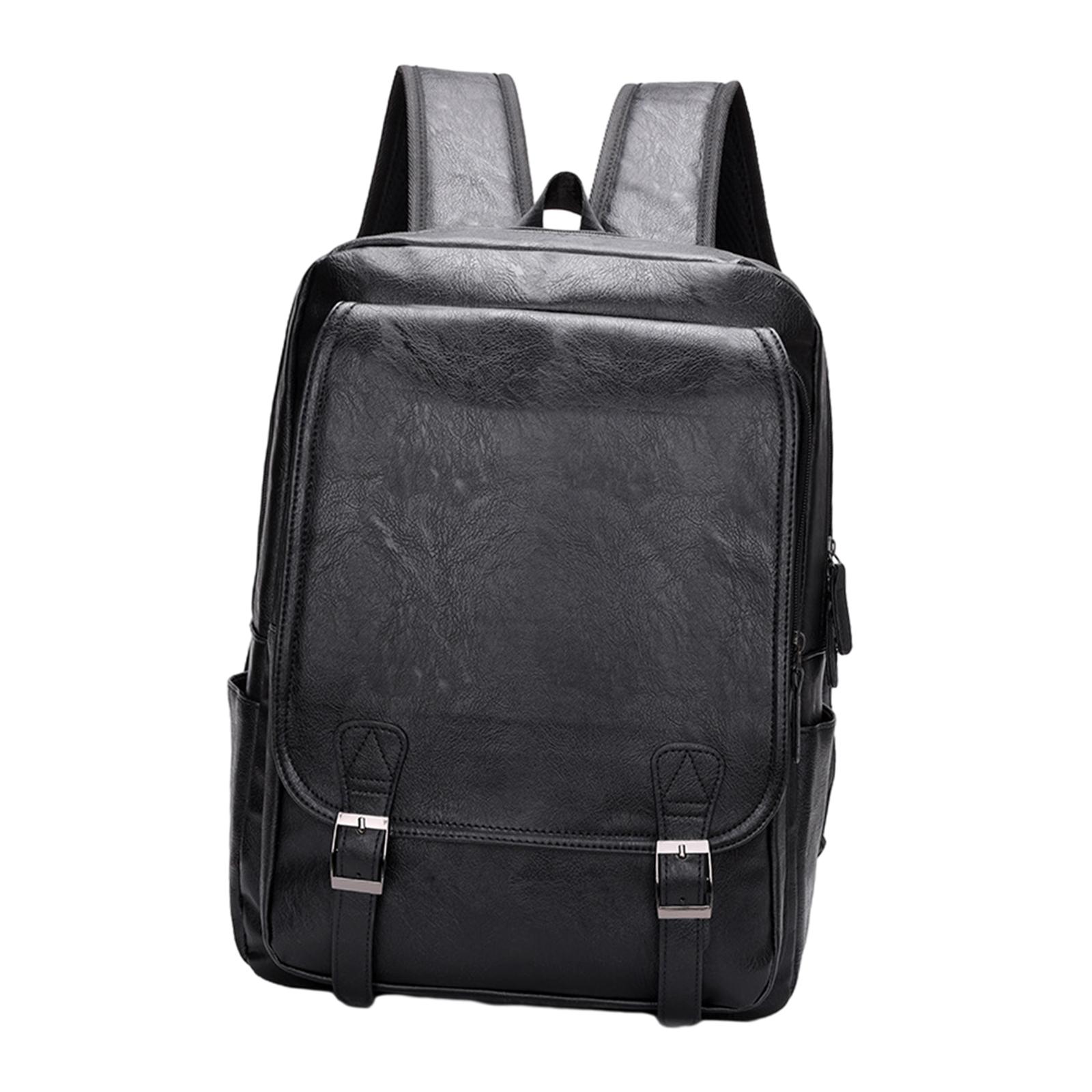Men's PU Leather Laptop Backpa - Leather Work Rucksack Mens ulasan dan harga