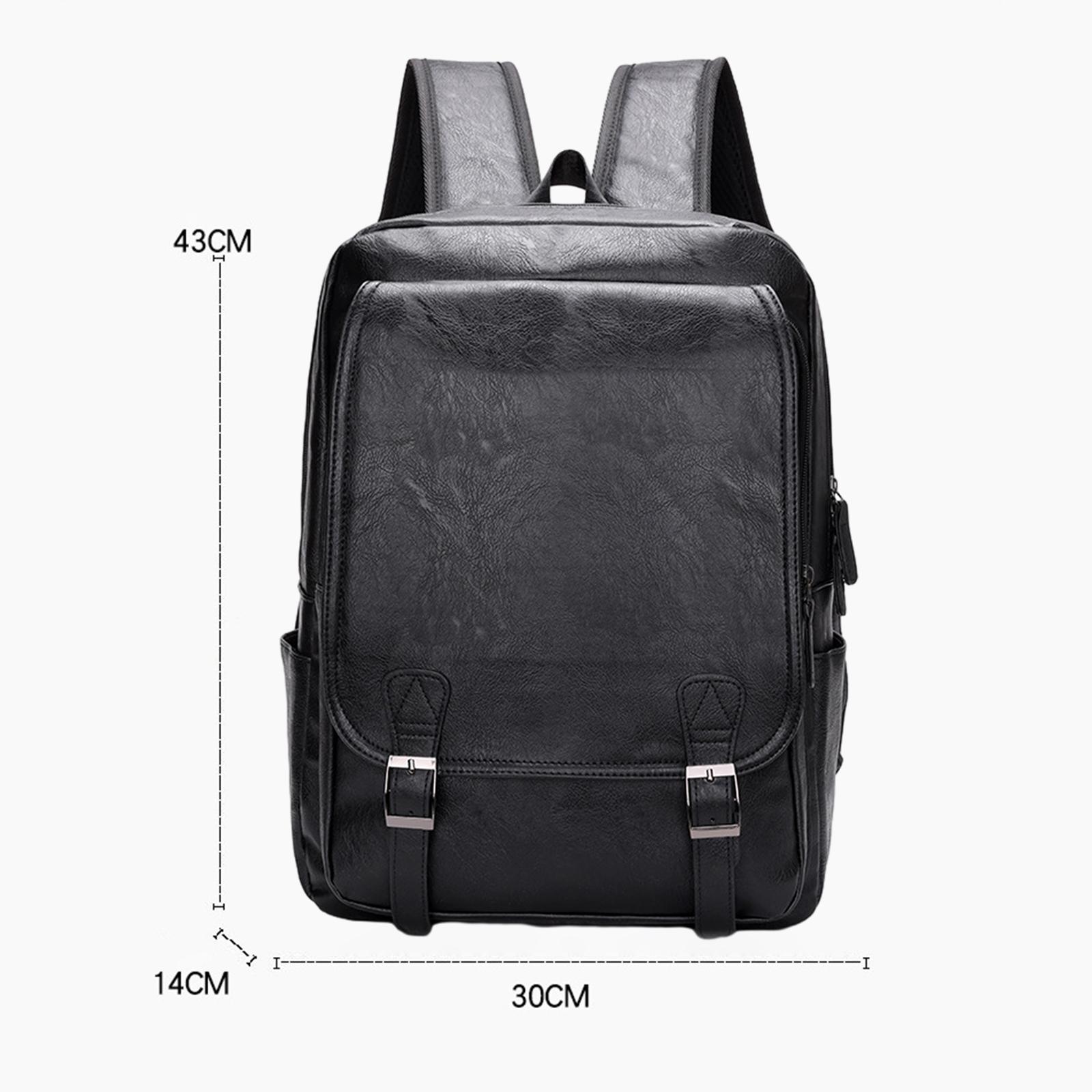 Men's PU Leather Laptop Backpa - Leather Work Rucksack Mens ulasan dan harga