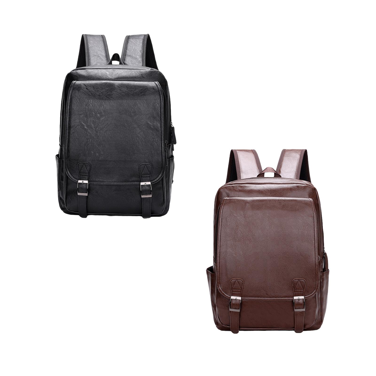Men's PU Leather Laptop Backpa - Leather Work Rucksack Mens ulasan dan harga